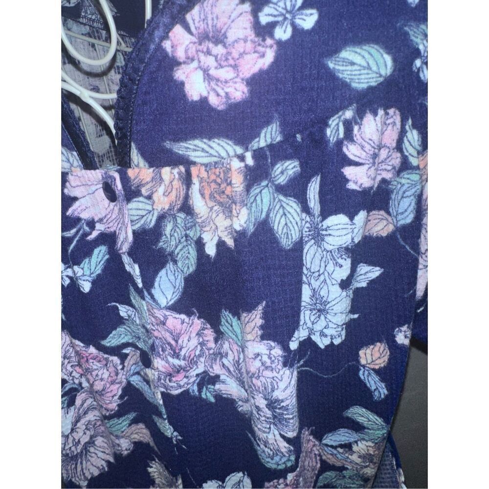 Beautiful Rare Vintage ADONNA SLEEPWEAR Floral Housecoat Lounge Dress Robe Snap - Picture 9 of 11